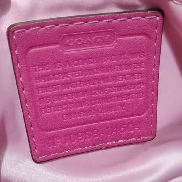 FIRM PRICE! Authentic Coach Y2K Pink/Fuschia Peyton Sateen Shoulder Bag Hangtag - Picture 12 of 16